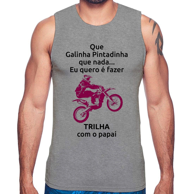 Regata Trilha com o papai (moto rosa) - Cinza