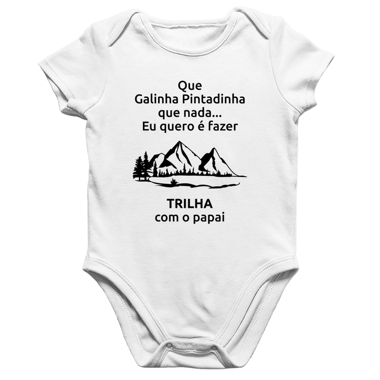 Body Bebê Algodão Trilha com o papai Trekking - Branco