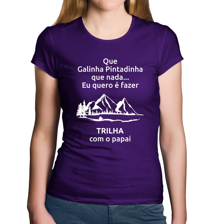 Baby Look Algodão Trilha com o papai Trekking - Roxa