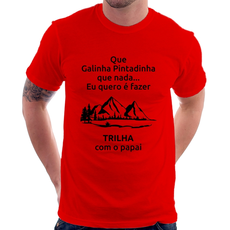 Camiseta Trilha com o papai Trekking - Vermelha