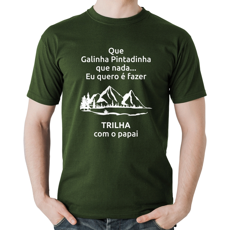 Camiseta Algodão Trilha com o papai Trekking - Musgo