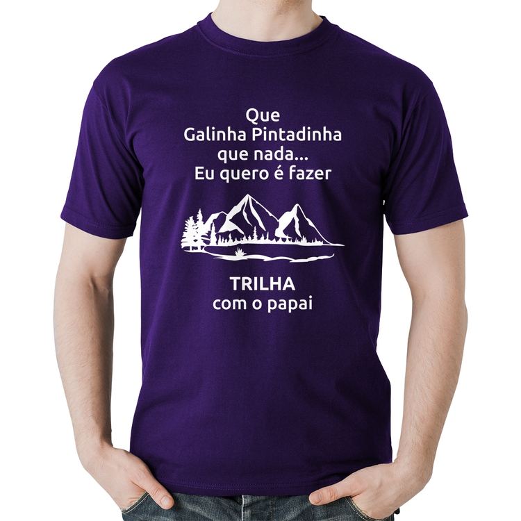 Camiseta Algodão Trilha com o papai Trekking - Roxa