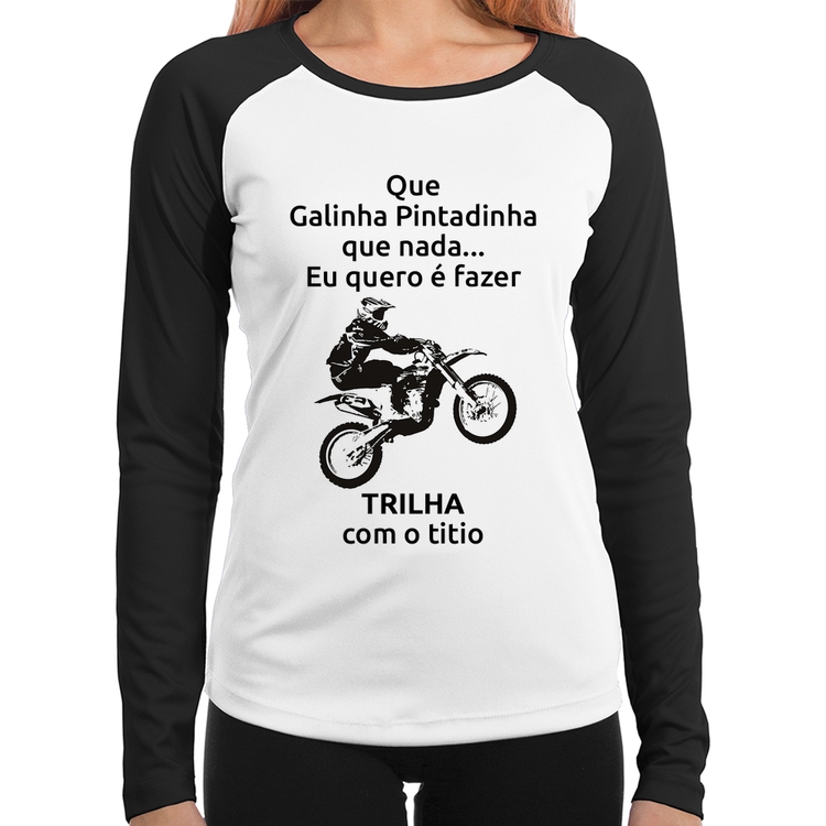 Baby Look Raglan Trilha com o titio Manga Longa