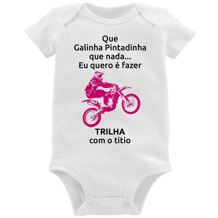 Body Bebê Trilha com o titio (moto rosa)