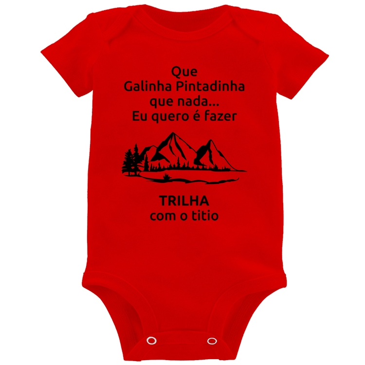 Body Bebê Trilha com o titio Trekking - Vermelho