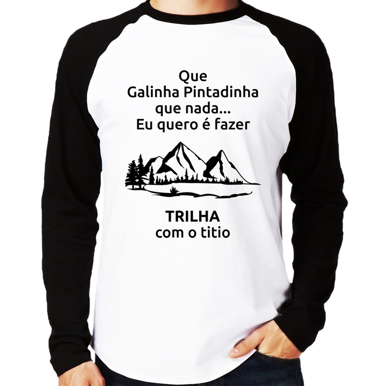 Camiseta Raglan Trilha com o titio Trekking Manga Longa