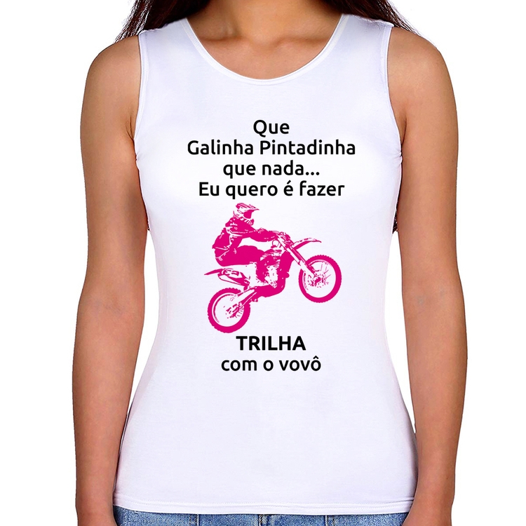 Regata Feminina Trilha com o vovô (moto rosa)