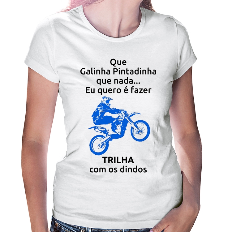 Baby Look Trilha com os dindos (moto azul)