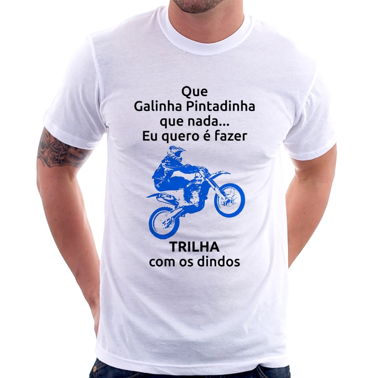 Camiseta Trilha com os dindos (moto azul)