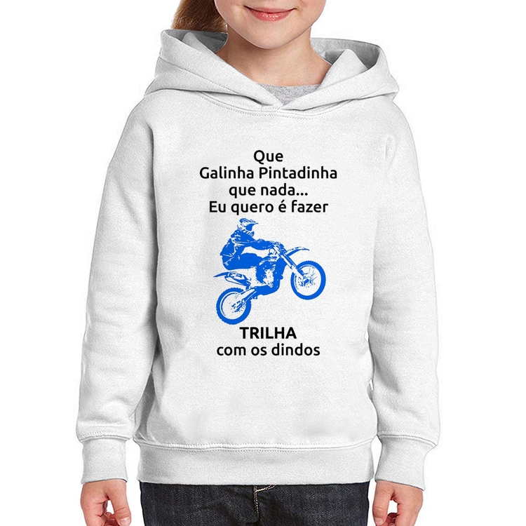 Moletom Infantil Trilha com os dindos (moto azul)