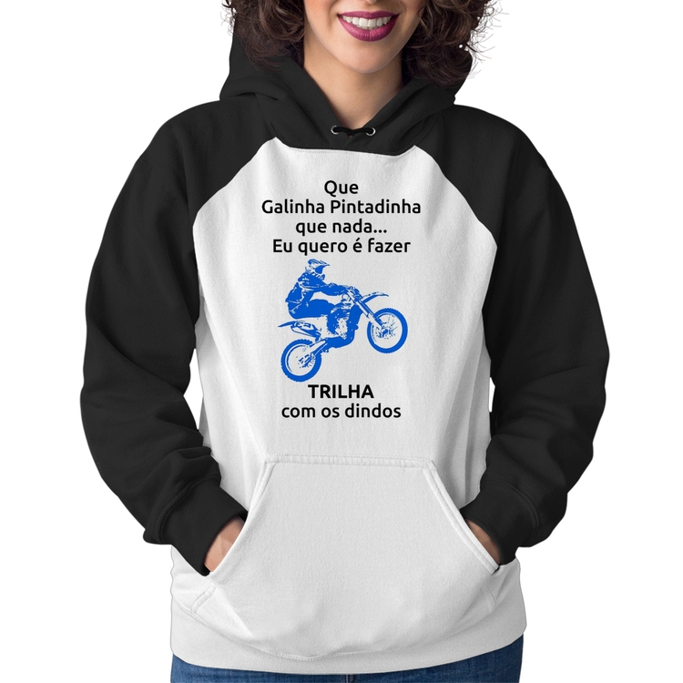 Moletom Feminino Trilha com os dindos (moto azul)