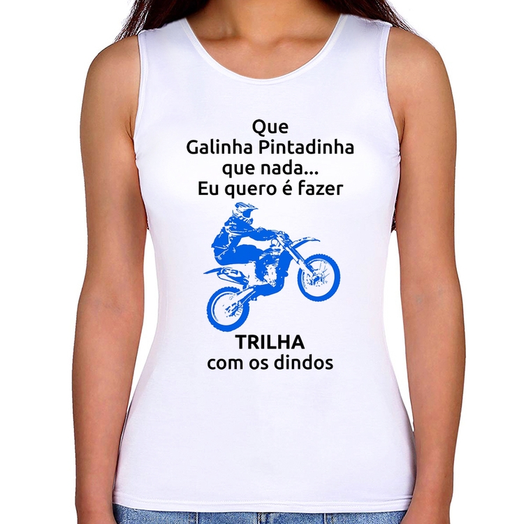 Regata Feminina Trilha com os dindos (moto azul)