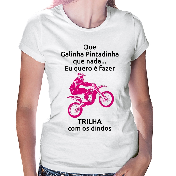 Baby Look Trilha com os dindos (moto rosa)