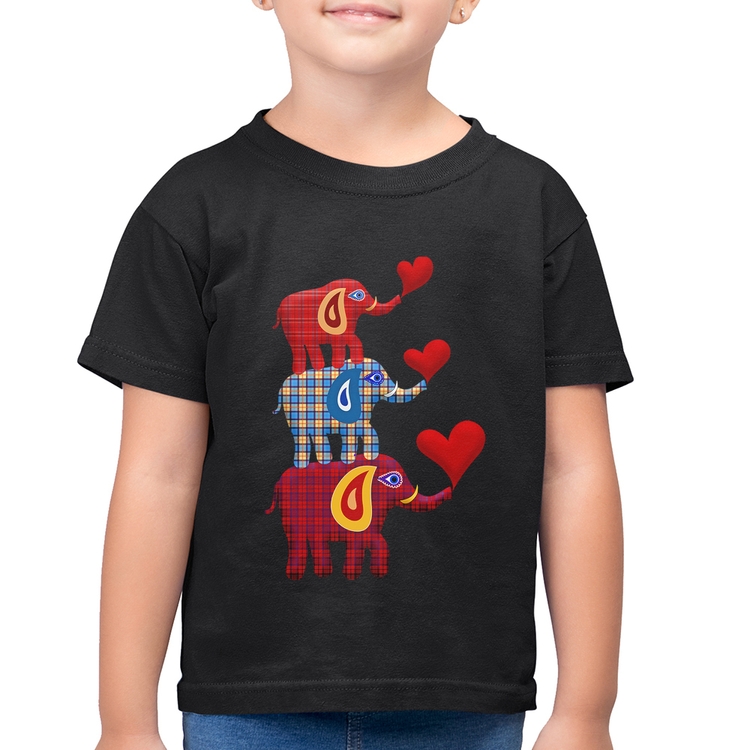 Camiseta Algodão Infantil Trio Elefantes 