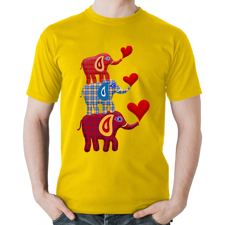 Camiseta Algodão Trio Elefantes  - Amarela