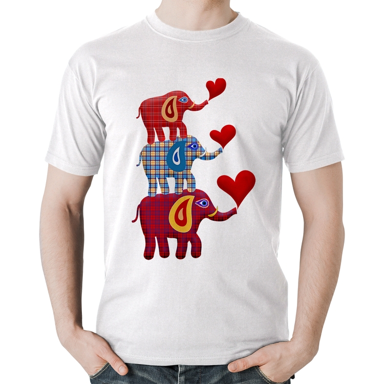 Camiseta Algodão Trio Elefantes  - Branca