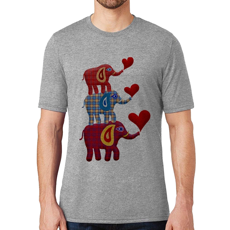 Camiseta Trio Elefantes  - Cinza