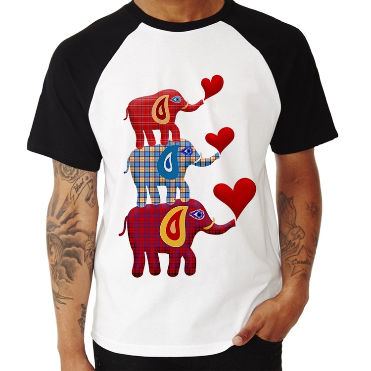 Camiseta Raglan Trio Elefantes 