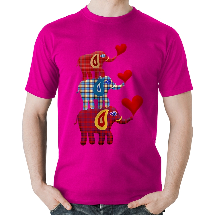 Camiseta Algodão Trio Elefantes  - Rosa