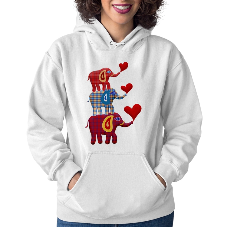 Moletom Feminino Trio Elefantes  - Branco