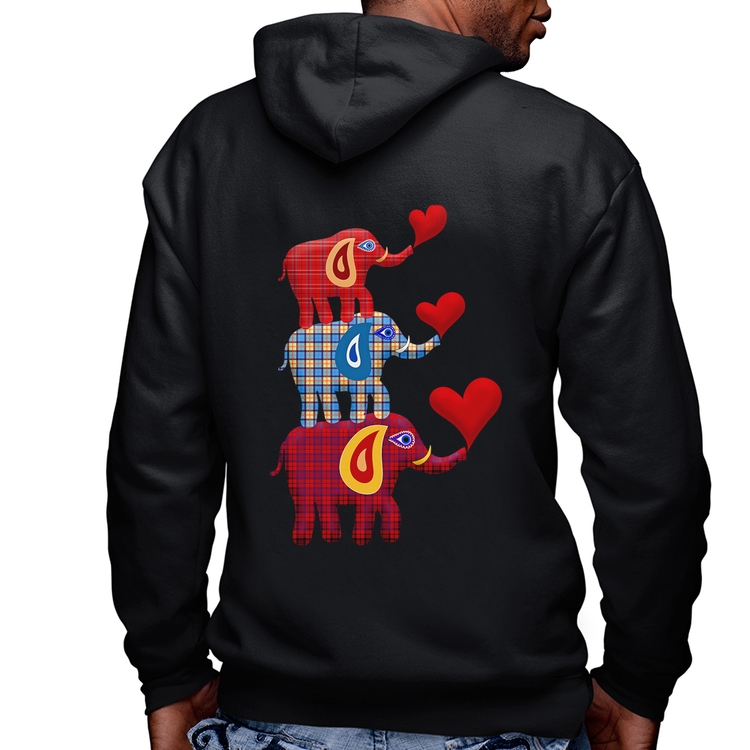 Blusa Moletom Trio Elefantes  Masculina com Capuz e Zíper