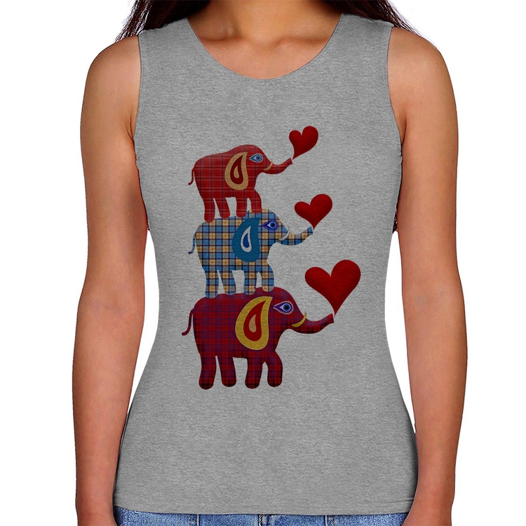 Regata Feminina Trio Elefantes  - Cinza