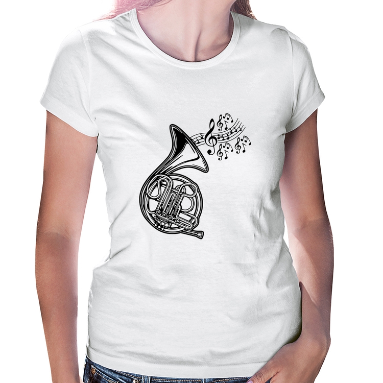 Baby Look Trompa Notas Musicais