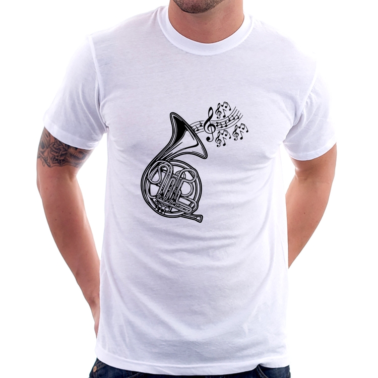 Camiseta Trompa Notas Musicais