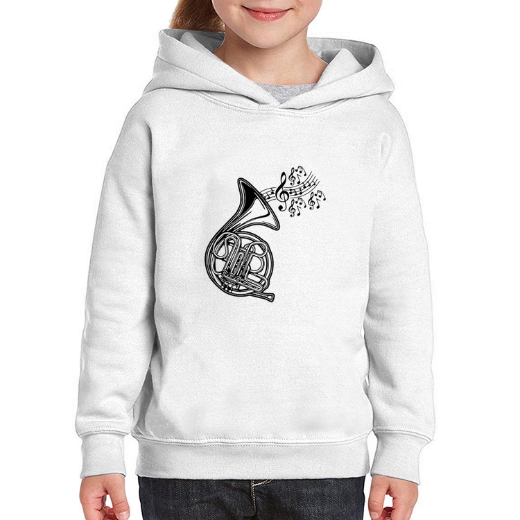 Moletom Infantil Trompa Notas Musicais