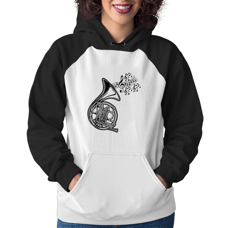Moletom Feminino Trompa Notas Musicais