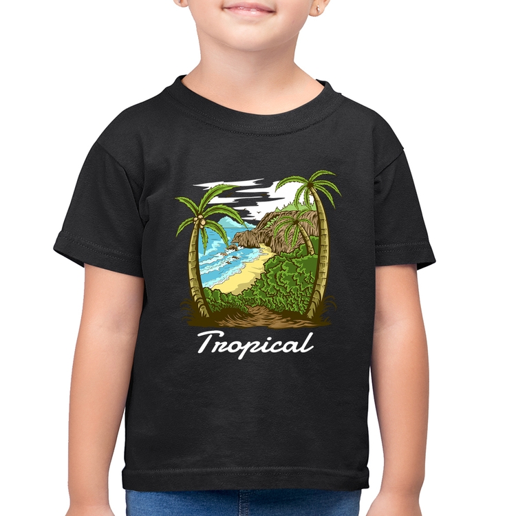 Camiseta Algodão Infantil Tropical Beach