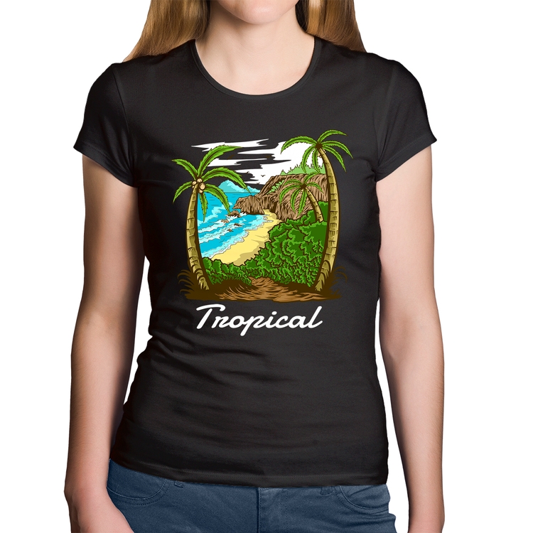 Baby Look Algodão Tropical Beach