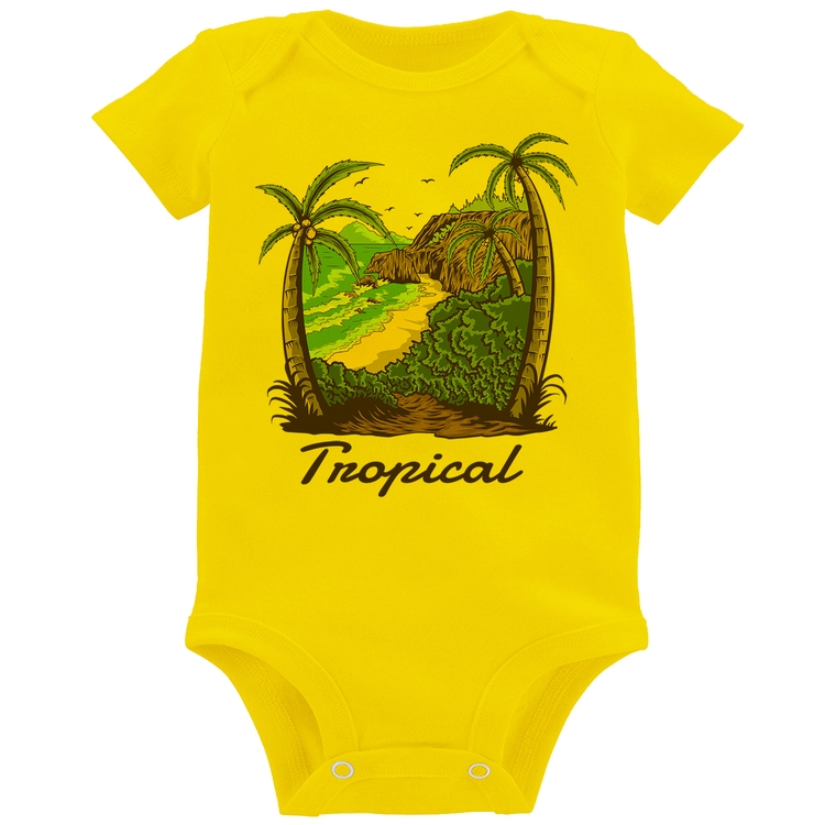 Body Bebê Tropical Beach - Amarelo