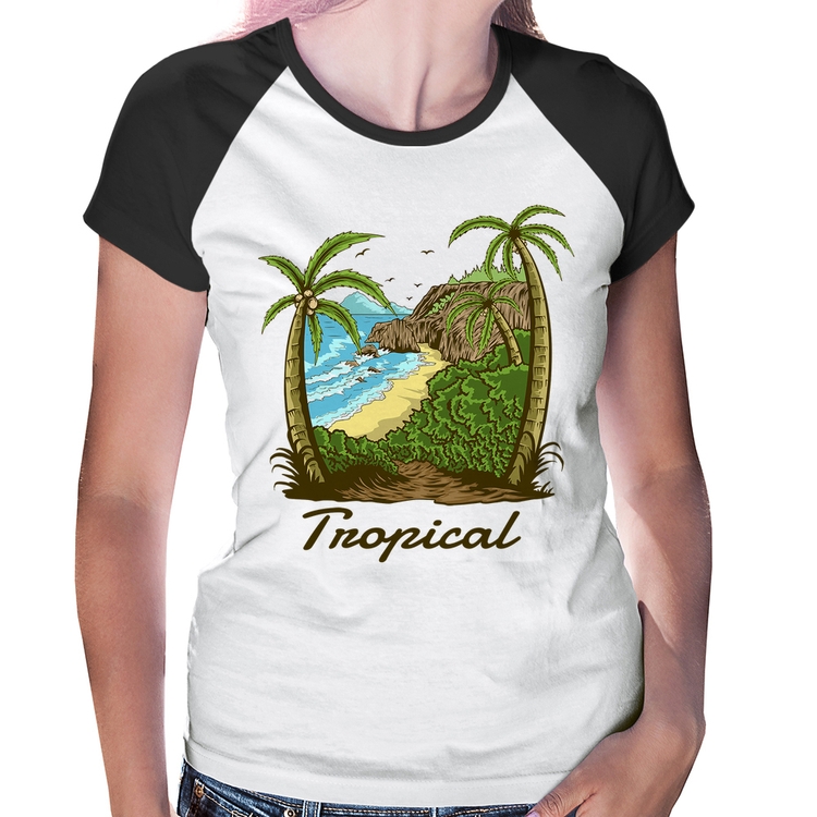 Baby Look Raglan Tropical Beach