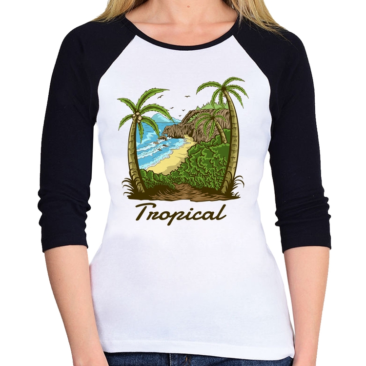 Baby Look Raglan Tropical Beach Manga 3/4
