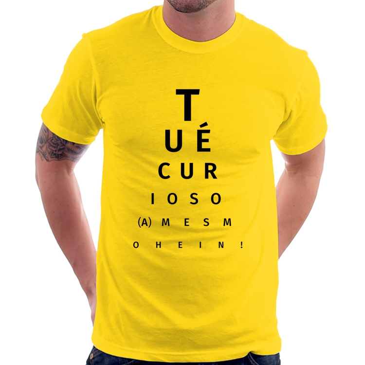 Camiseta Tu é curioso(a) mesmo hein! - Amarela