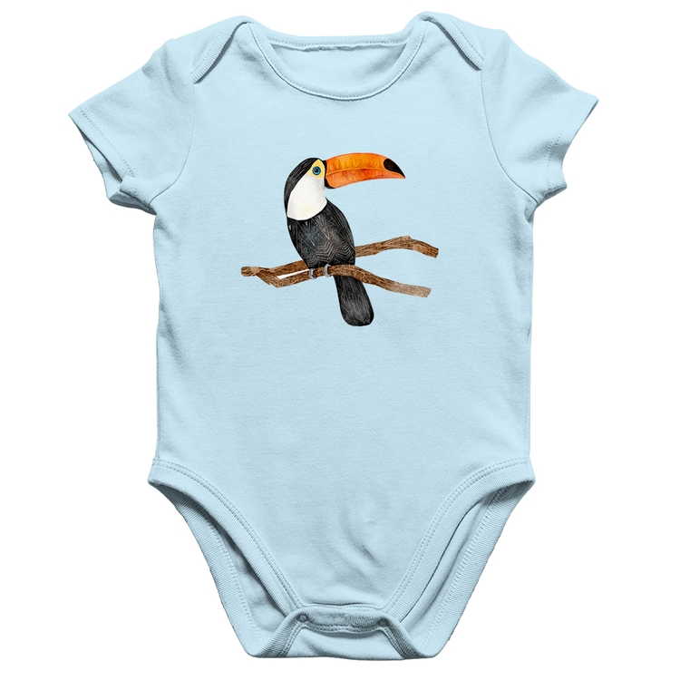 Body Bebê Algodão Tucano - Azul Bebê