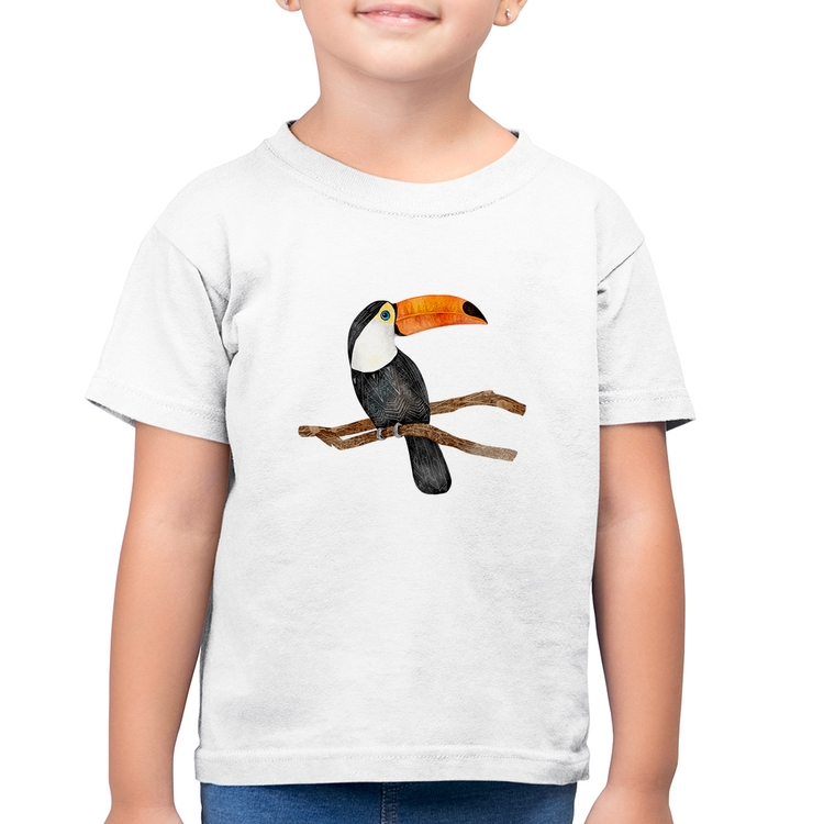 Camiseta Algodão Infantil Tucano - Branca