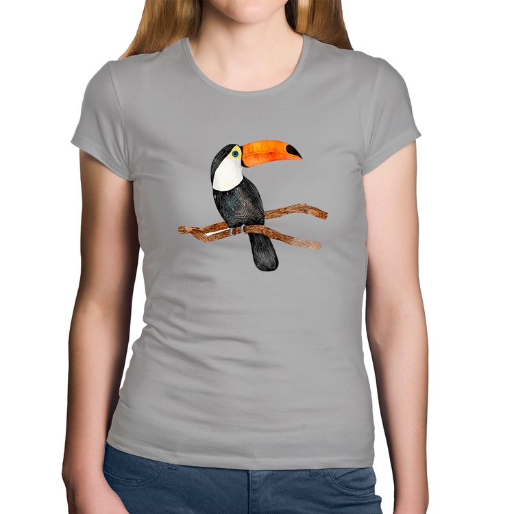 Baby Look Algodão Tucano - Cinza