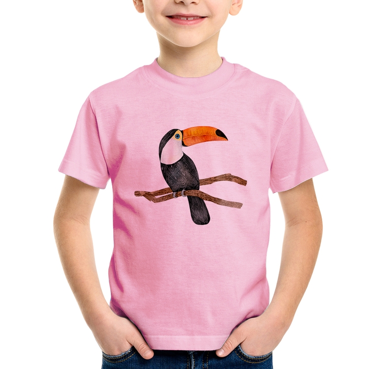 Camiseta Infantil Tucano - Rosa Bebê