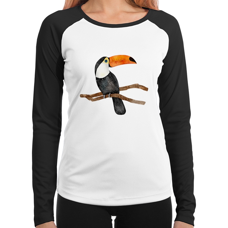 Baby Look Raglan Tucano Manga Longa