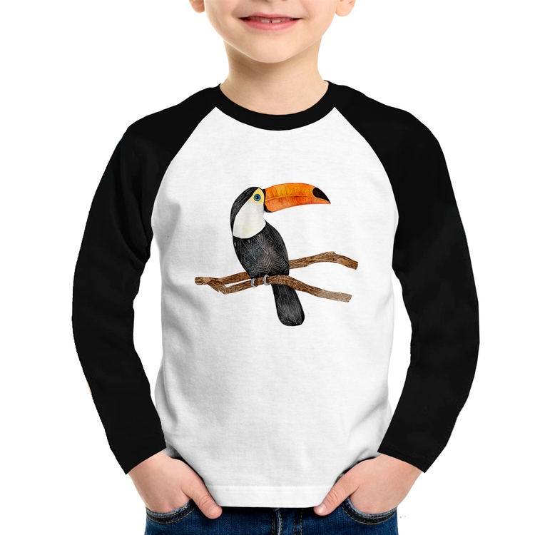 Camiseta Raglan Infantil Tucano Manga Longa