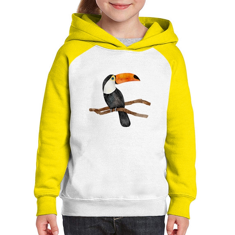 Moletom Infantil Tucano - Branco/Amarelo