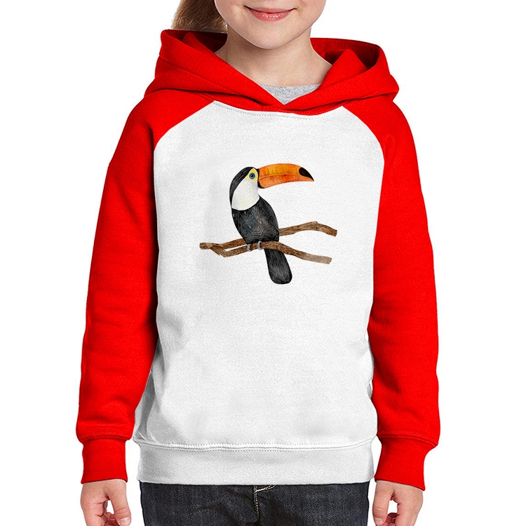 Moletom Infantil Tucano - Branco/Vermelho