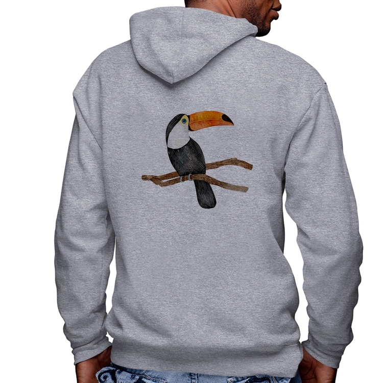 Blusa Moletom Tucano Masculina com Capuz e Zíper - Mescla