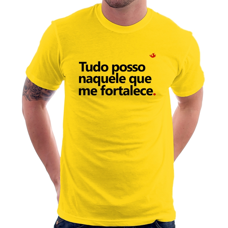 Camiseta Tudo posso naquele que me fortalece - Amarela