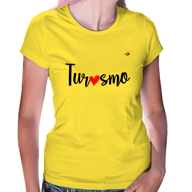 Baby Look Turismo por amor - Amarela