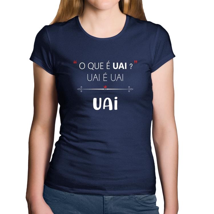 Baby Look Algodão Uai é uai, uai - Marinho