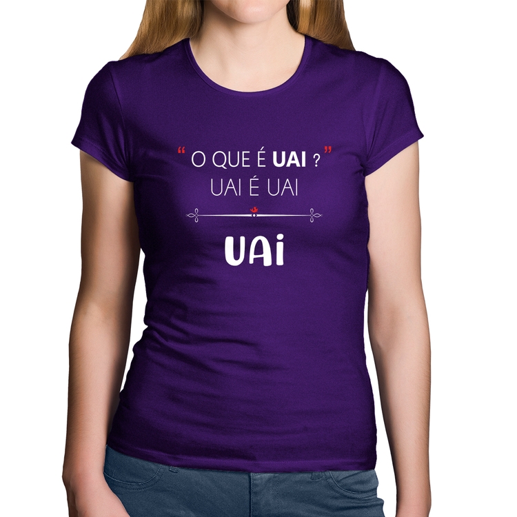 Baby Look Algodão Uai é uai, uai - Roxa