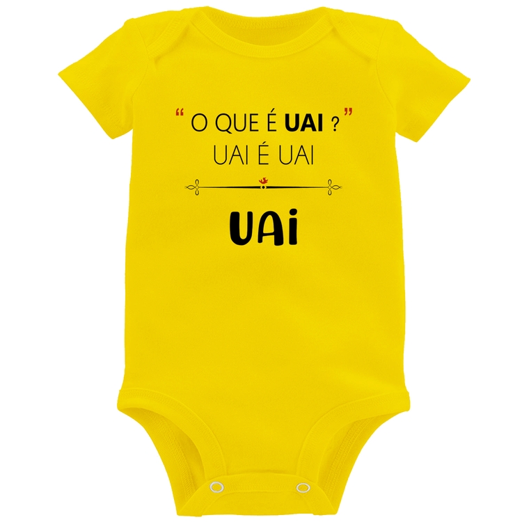 Body Bebê Uai é uai, uai - Amarelo